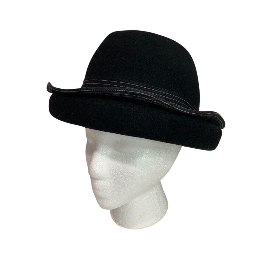 One Size Brooklyn Industries Womens Black Hat Ribbon Band Wool